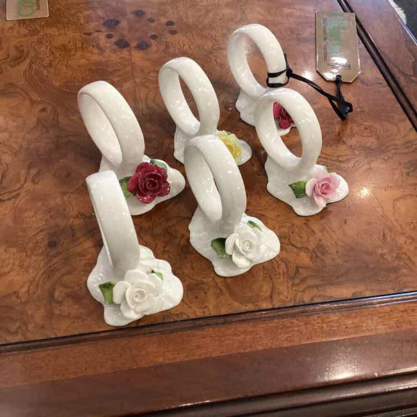 Set of 6 Bone China Napkin Rings