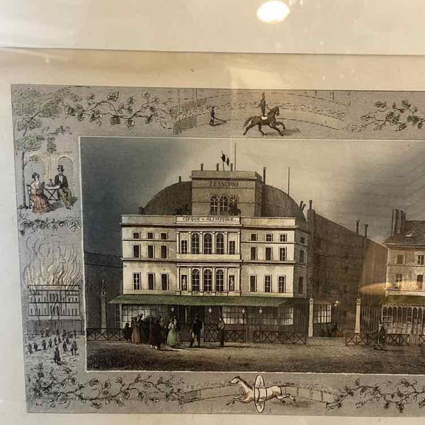 Engraving of Cirque Olympique, Parisian Theater/Circus Venue