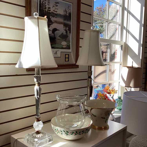 Pair of Crystal Lamps