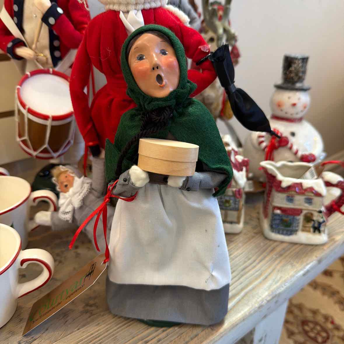 9" Byers Choice Girl w/Wooden Box