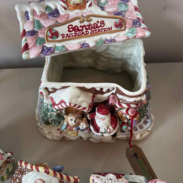 Christmas Train Station Jar