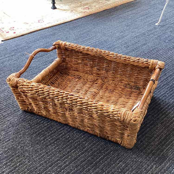Rectangular Basket with Wooden Handles