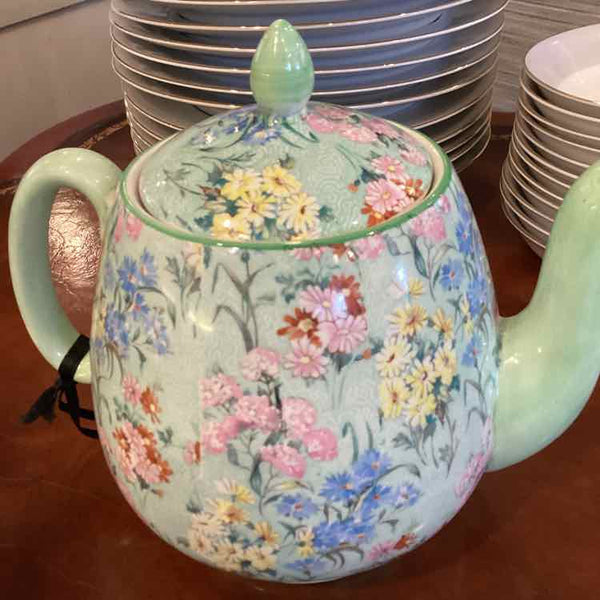 Shelley Aqua Chintz Teapot
