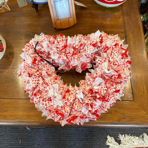 Valentine Holiday Cloth Wreath