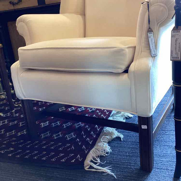 Ivory Chippendale Wing Back Chair