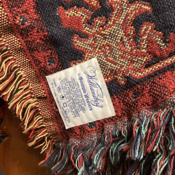Williamsburg Navy & Red Throw