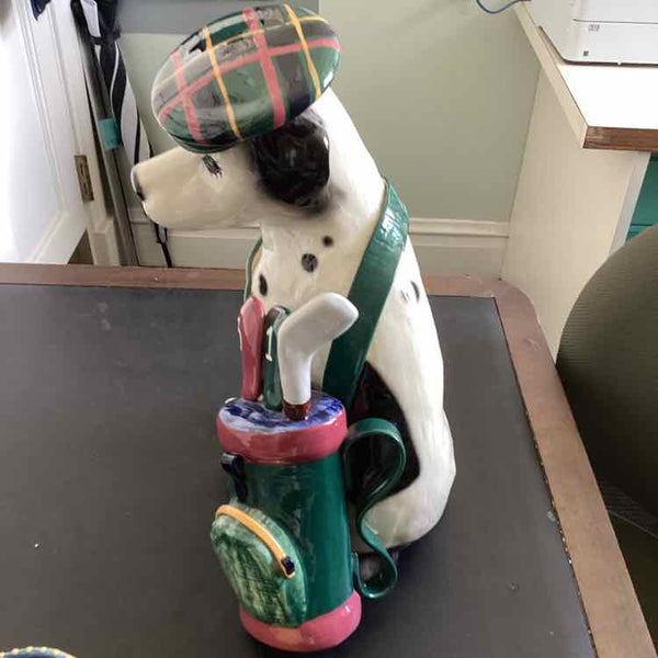 Ceramic Dalmation Dog w/Golf Clubs