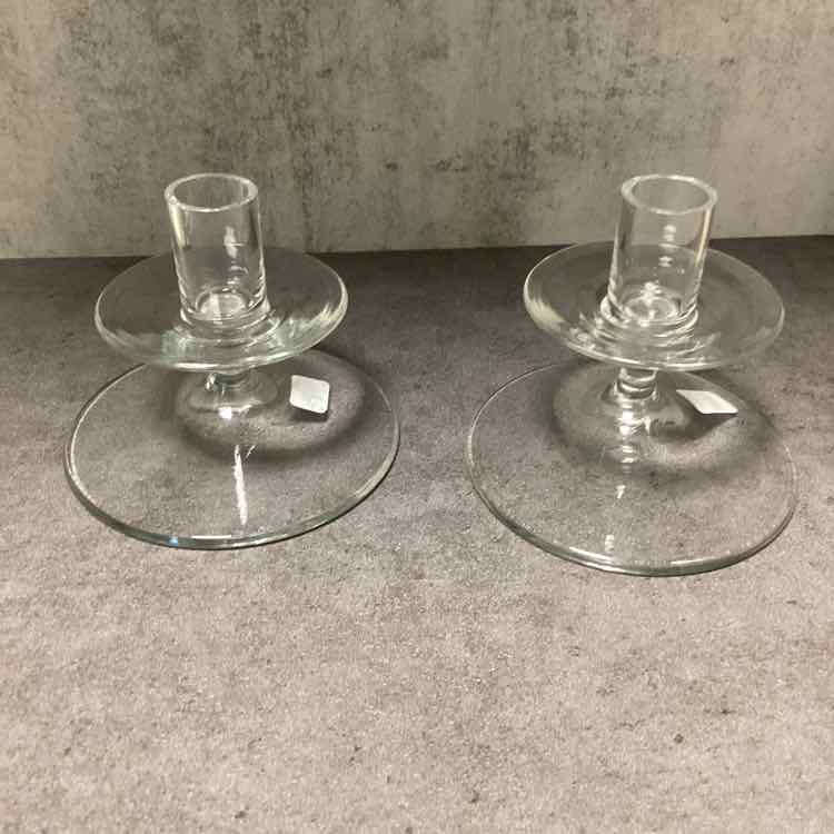 Pair of Glass Candlesticks