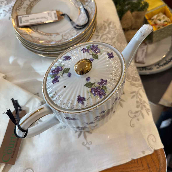 Lefton China Teapot with Violets