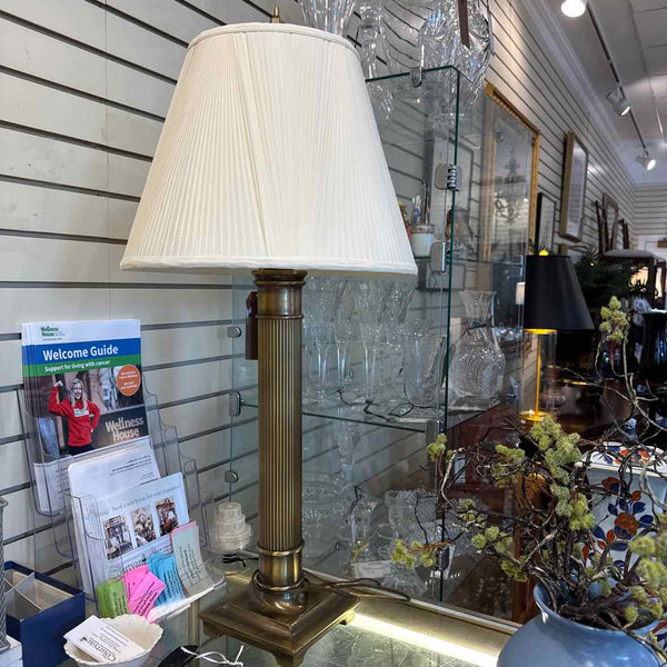 Brushed Brass Column Lamp