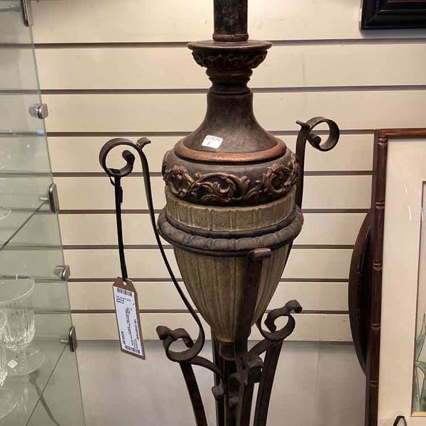 Bronze Floor Lamp with Suede Shade