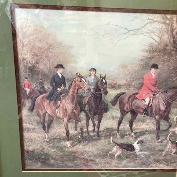Equestrian Hunt Scene w/Beagles