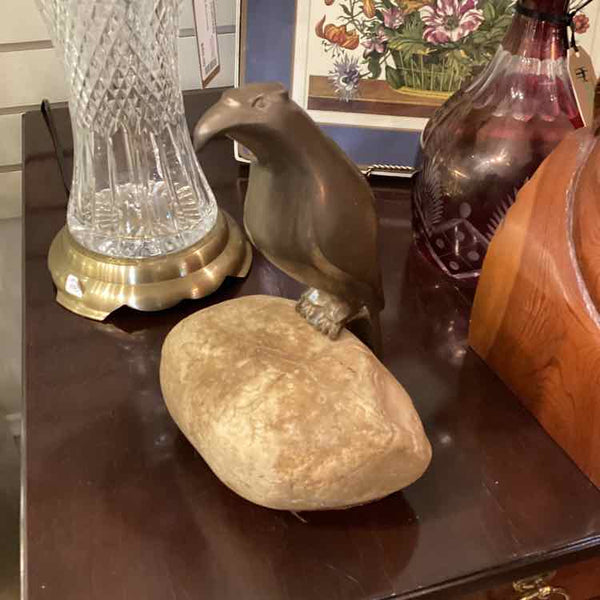 Brass Hawk On Stone