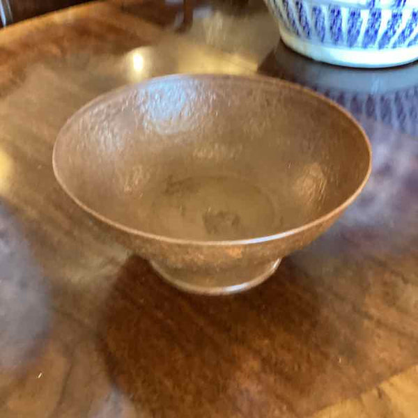 Copper Hammered Pedestal Bowl