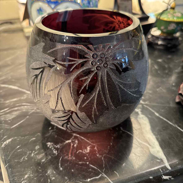 Etched Amethyst Vase - Ken Benson