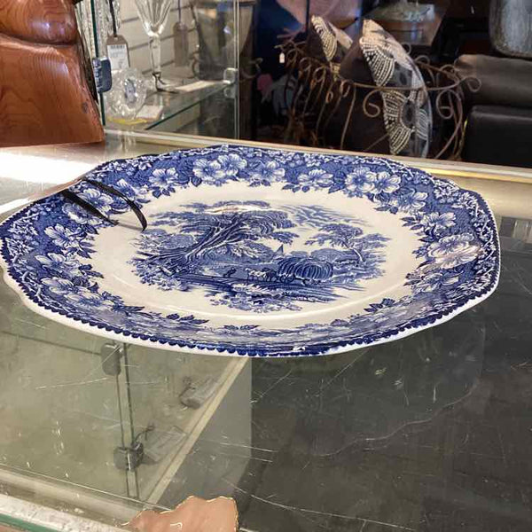 Blue And White Staffordshire Serving Plate