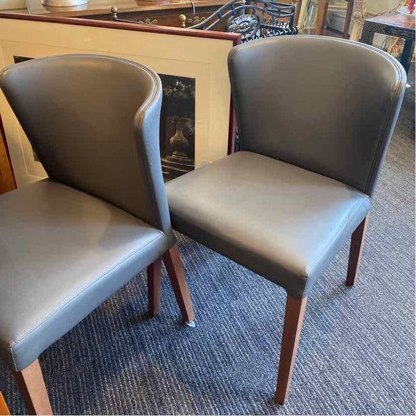 6 Grey Leather Chairs