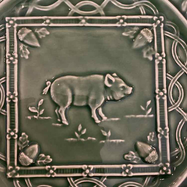 Bordallo Pinneiro Green Salad Plate w Pig