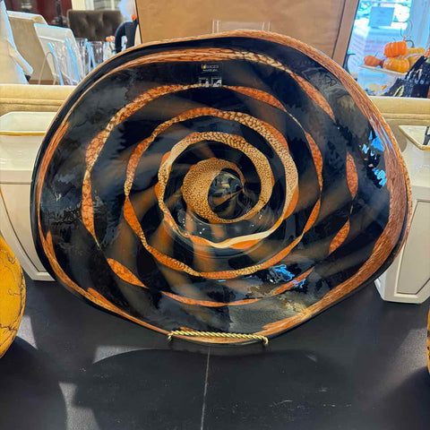 Brown & Black Glass Bowl