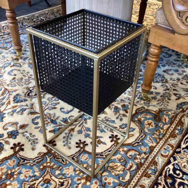 Black And Silver Metal Cane Planter