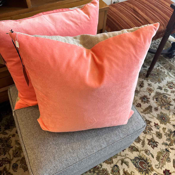 Peach And Gray Pillow