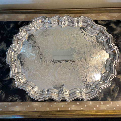 Footed Silverplate Platter