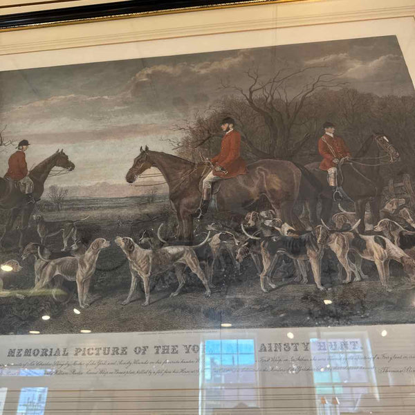 Hunt Scene Antique Hand-Colored