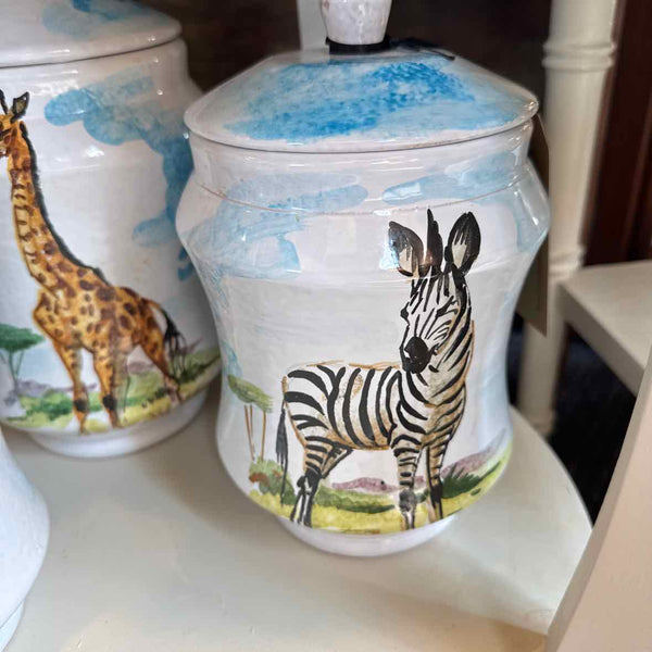 Set of 4 Ceramic Animal Canisters