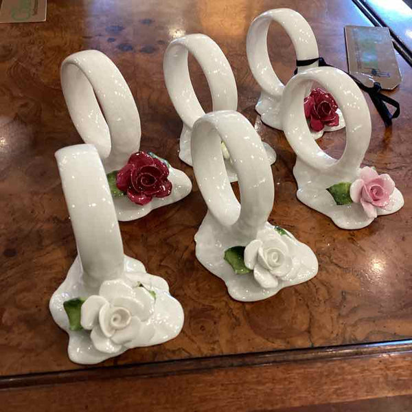 Set of 6 Bone China Napkin Rings