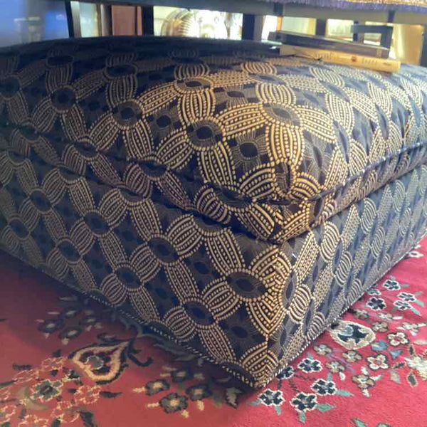 Black And Cream Storage Ottoman