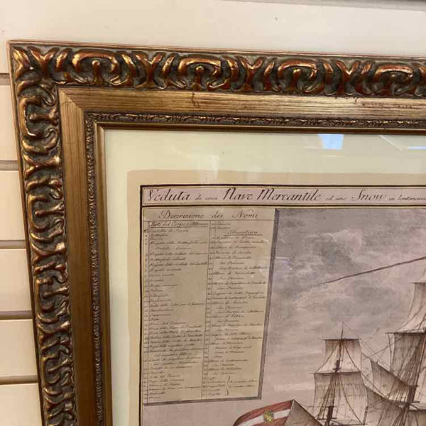 Gold Framed Ship