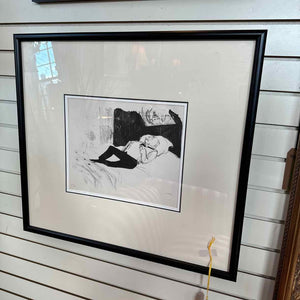 Black & White Lithograph Signed/Numbered of Sleeping Man