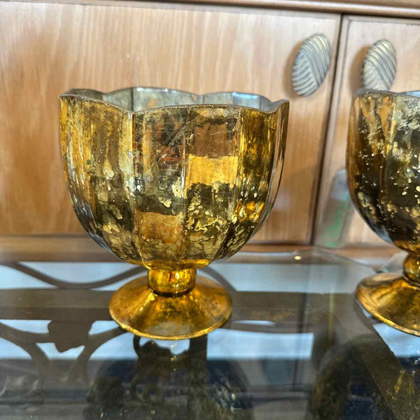Footed Goblet Gold Vase