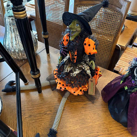Large Green Witch with Spider