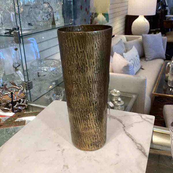 Gold Textured Cylindrical Vase