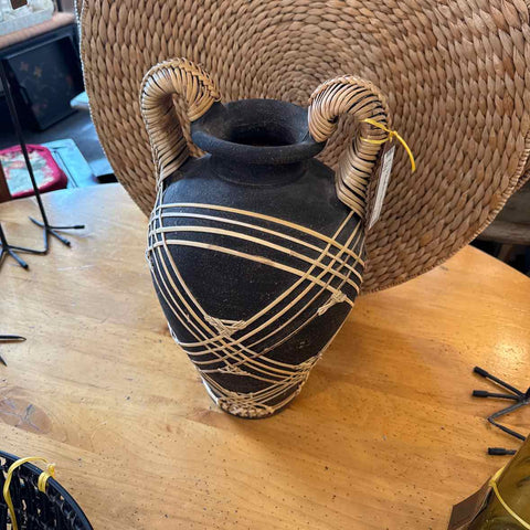 Black Straw Ceramic Vase