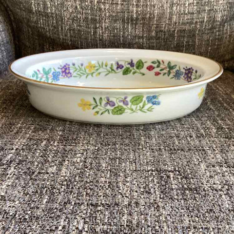 Porcelain Floral Baking Dish - Royal Worcester