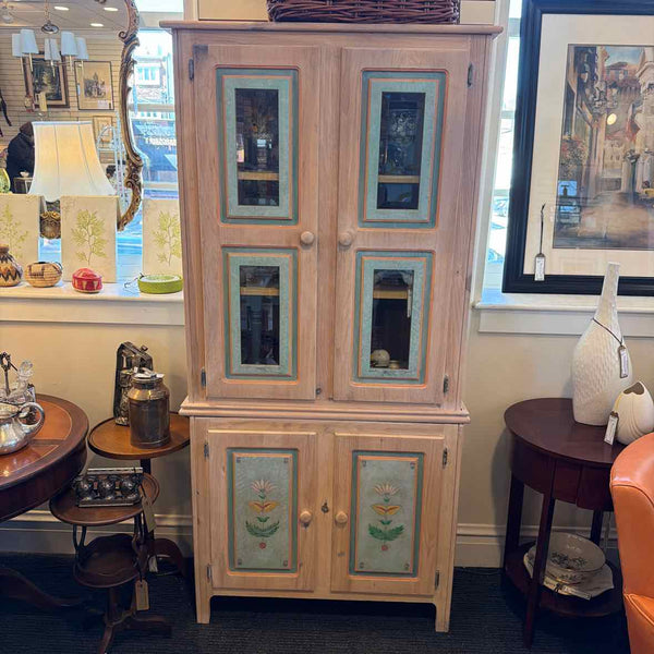 Pine Painted Four-Door Hutch