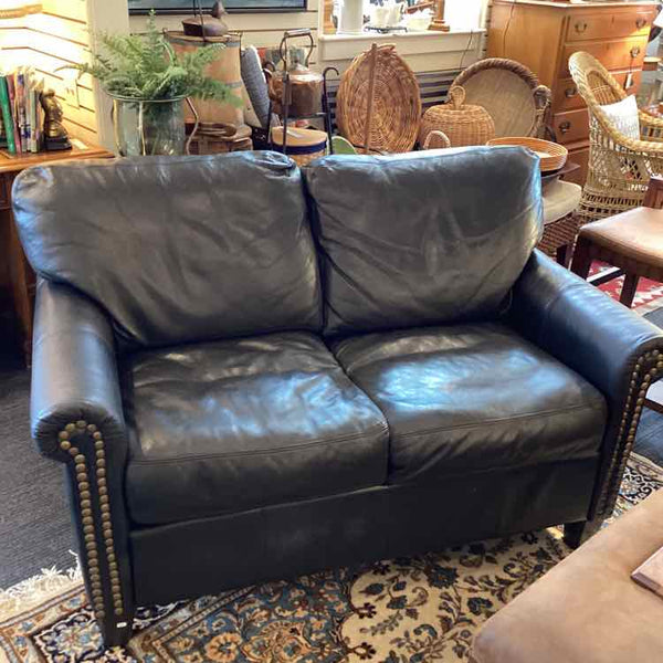Black Leather Love Seat