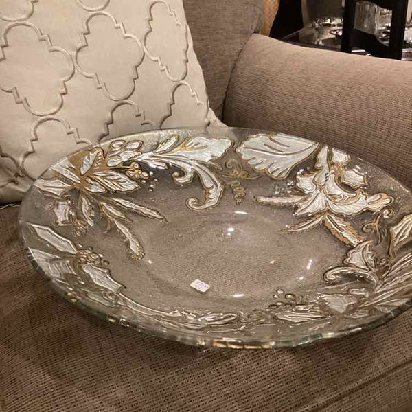 Glass Gold Silver Leaf Serving Tray