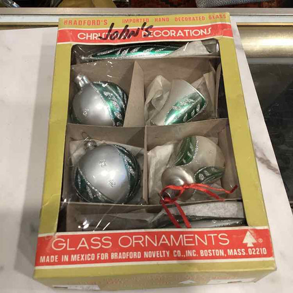 6 Vintage Glass Ornaments