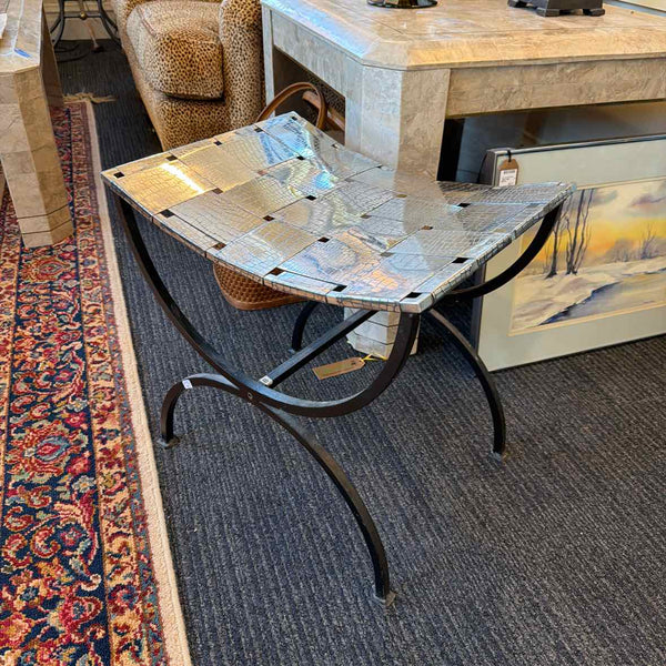 Silver Weave Ottoman