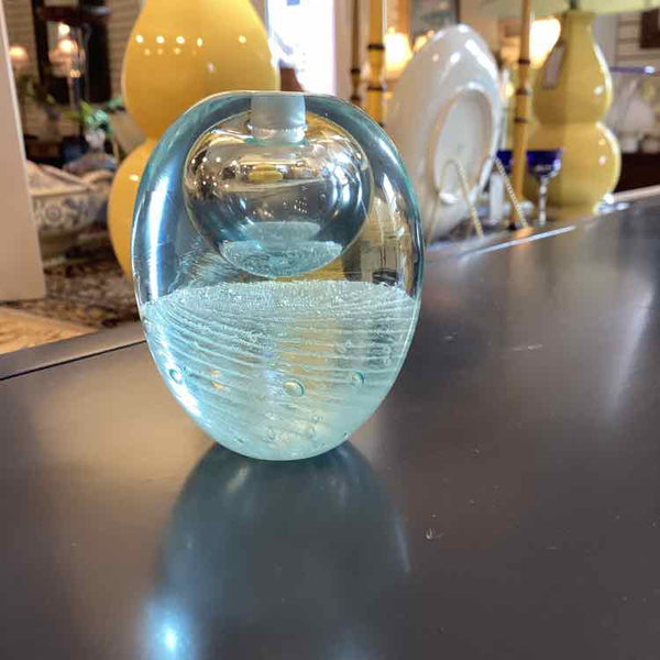 Egg Shaped Glass Paperweight