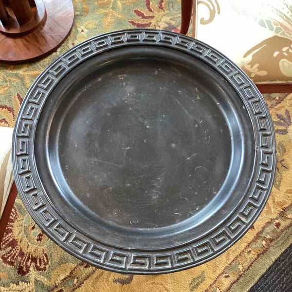 Black Metal And Rattan Tray Table