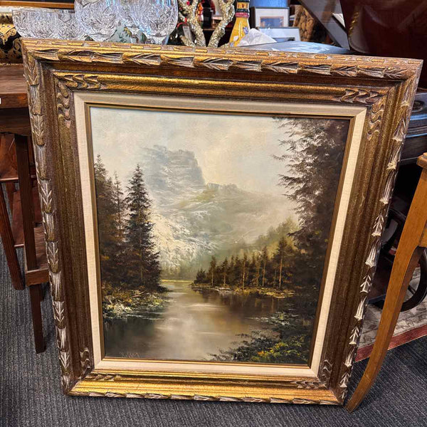 River & Mountain Oil Painting