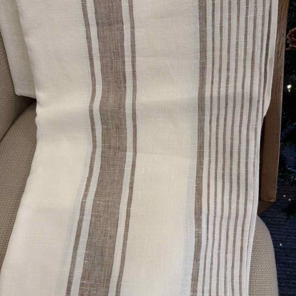 Tuscany Linen Neutral Stripe Tablecloth