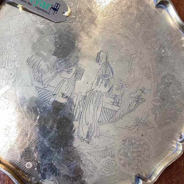 Brass Asian Etched Tray