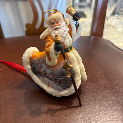 Thomas Kinkade Santa Ornament - Winter Scene on Cape