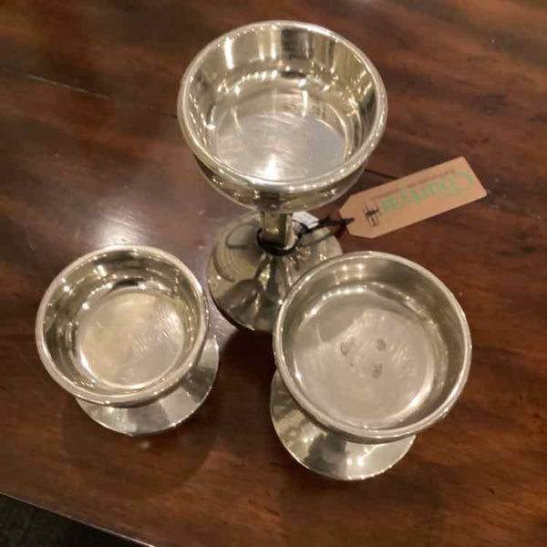 Pottery Barn Set of 3 Silverplate Candleholders