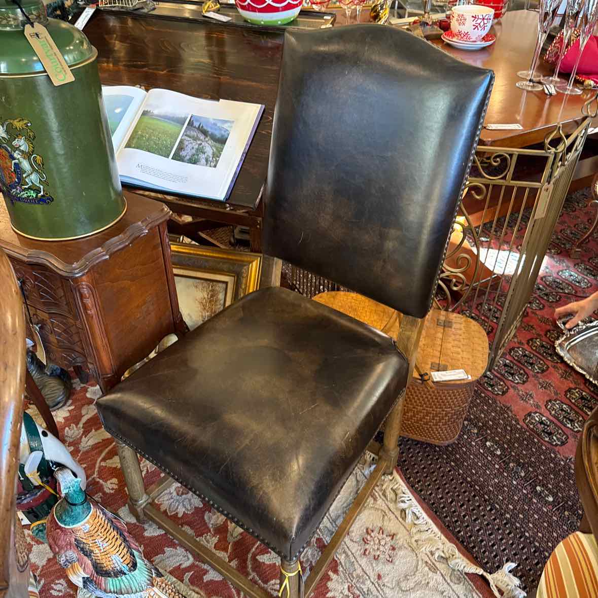 Rustic Leather Side Chair